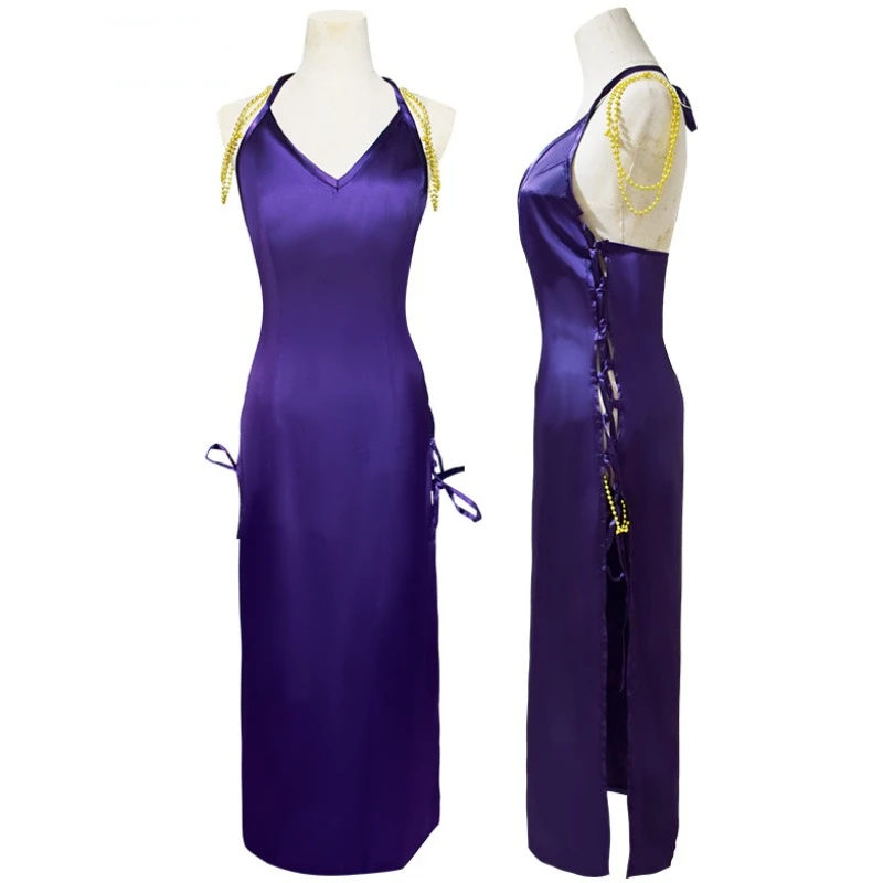 

Anime Nami Cosplay Costume Film Red Nami Pirate Hunter Women Sexy Sling Purple Dress Halloween Party Accessories Prop Uniform