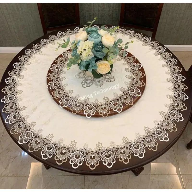 Table cloth round small Europe lace dining flower countryside fabric dust cover