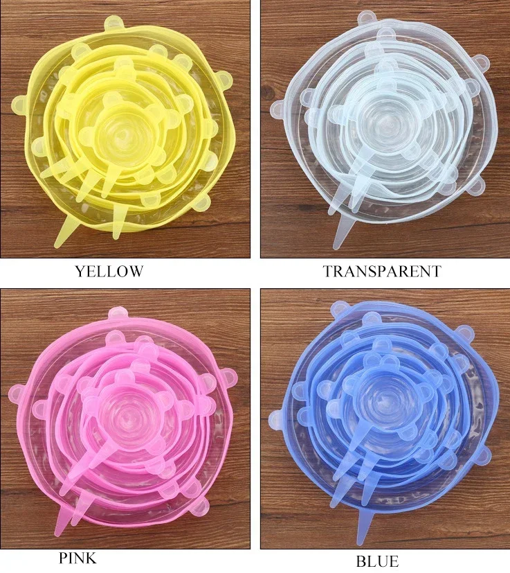 Description Picture 5 of itemFresh-keeping Kitchen Accessory Elastic Cover Organize Kitchen Storage Organization Lid Package Reused Silicone Covers Utensils