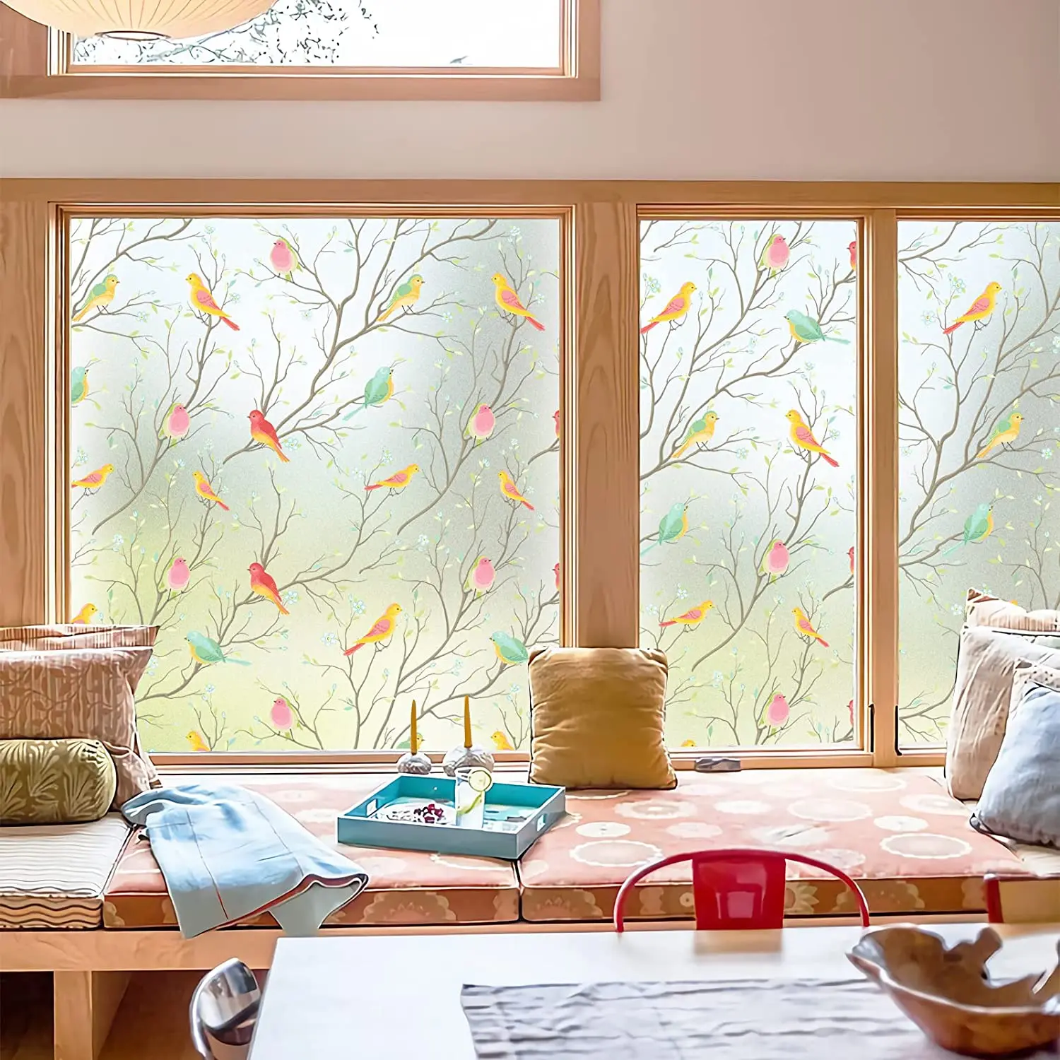 Decorative Stained Glass Static Cling Privacy and Heat Control Window Film