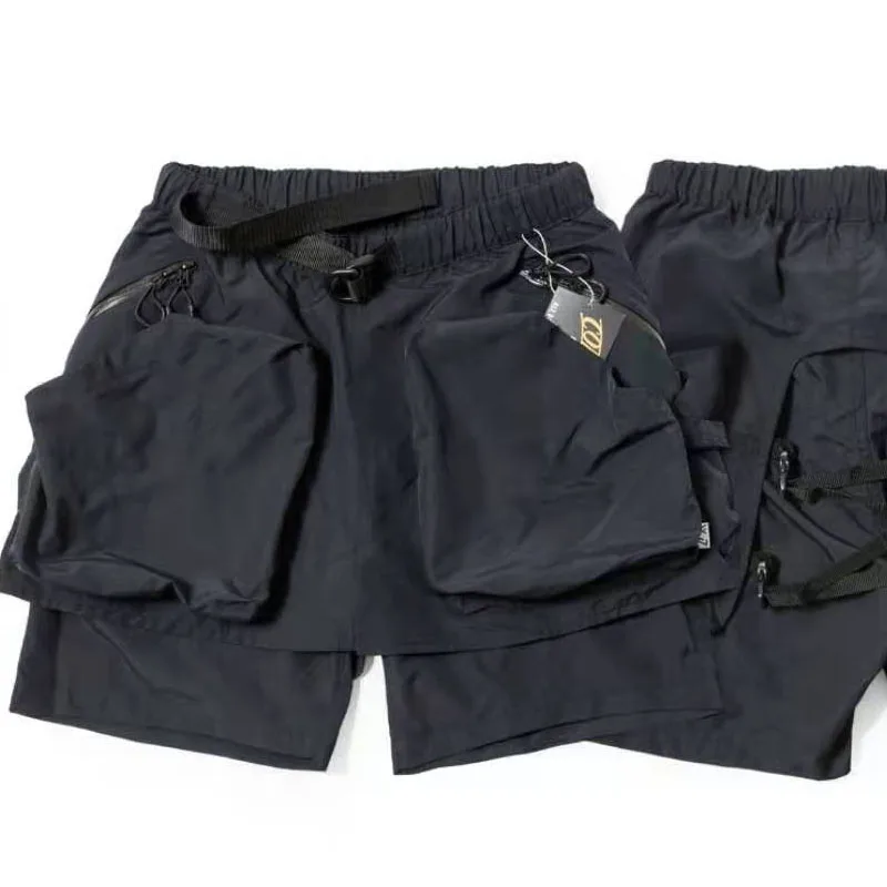 Waterproof Functional Outdoor Big Pocket Pants Three-dimensional Shorts Ins Trendy Japanese CMF Quarter Cityboy Casual
