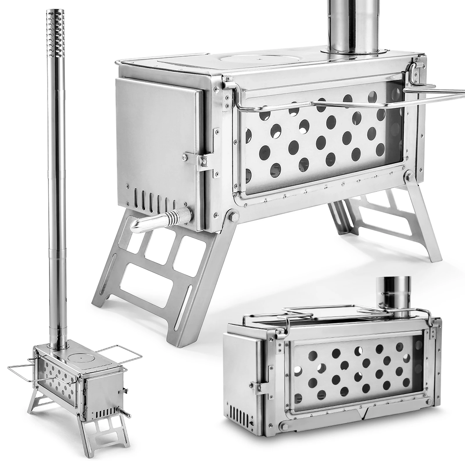 Outdoor Wood Burning Stove Portable Camping Tent Stove With Chimney