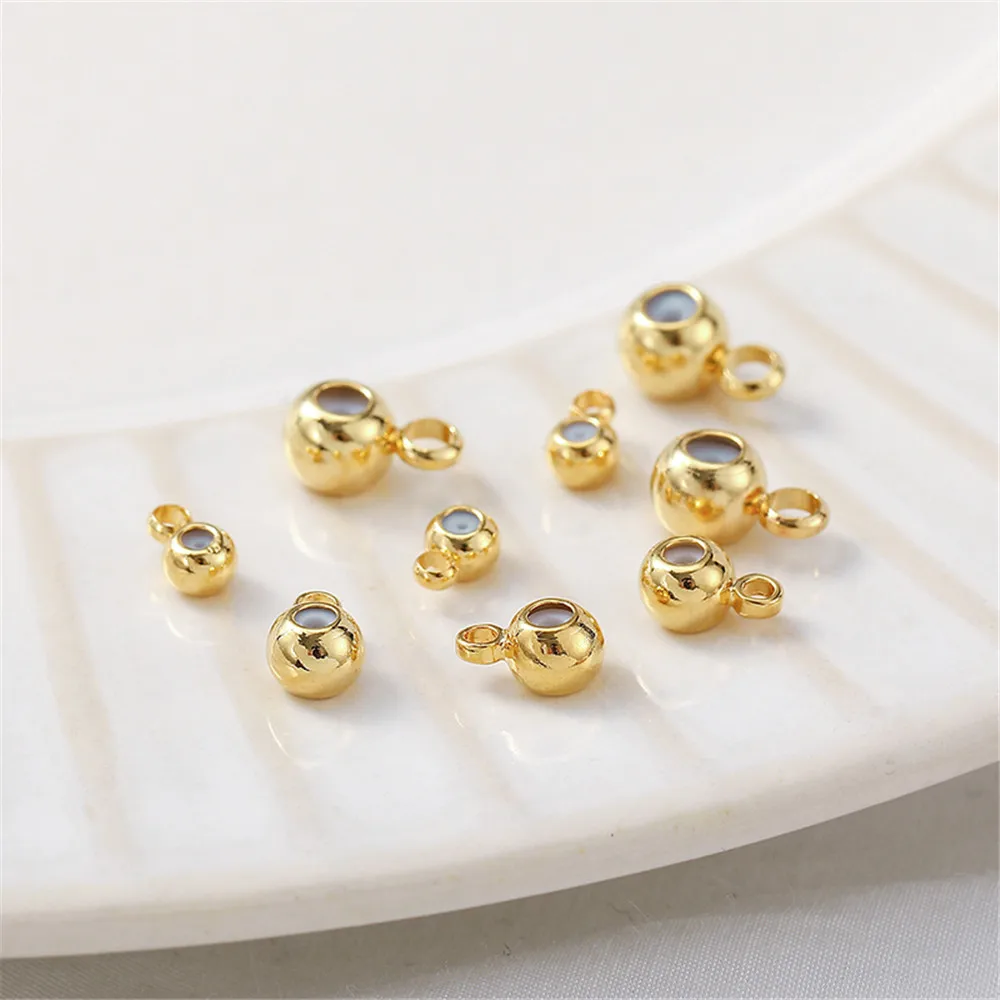 

1pcs 14K18K Gold Wrapped Silicone Positioning Beads Handmade DIY for Chain Chain Adjustment Beads Material Accessories