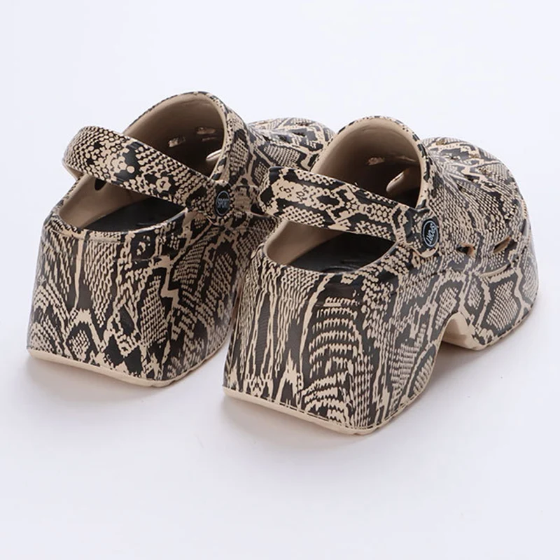 Lucyever Fashion Colorful Chunky Platform Sandals Women Wedge Heels Clogs Slippers Woman Hollow Out Closed Toe Beach Slides