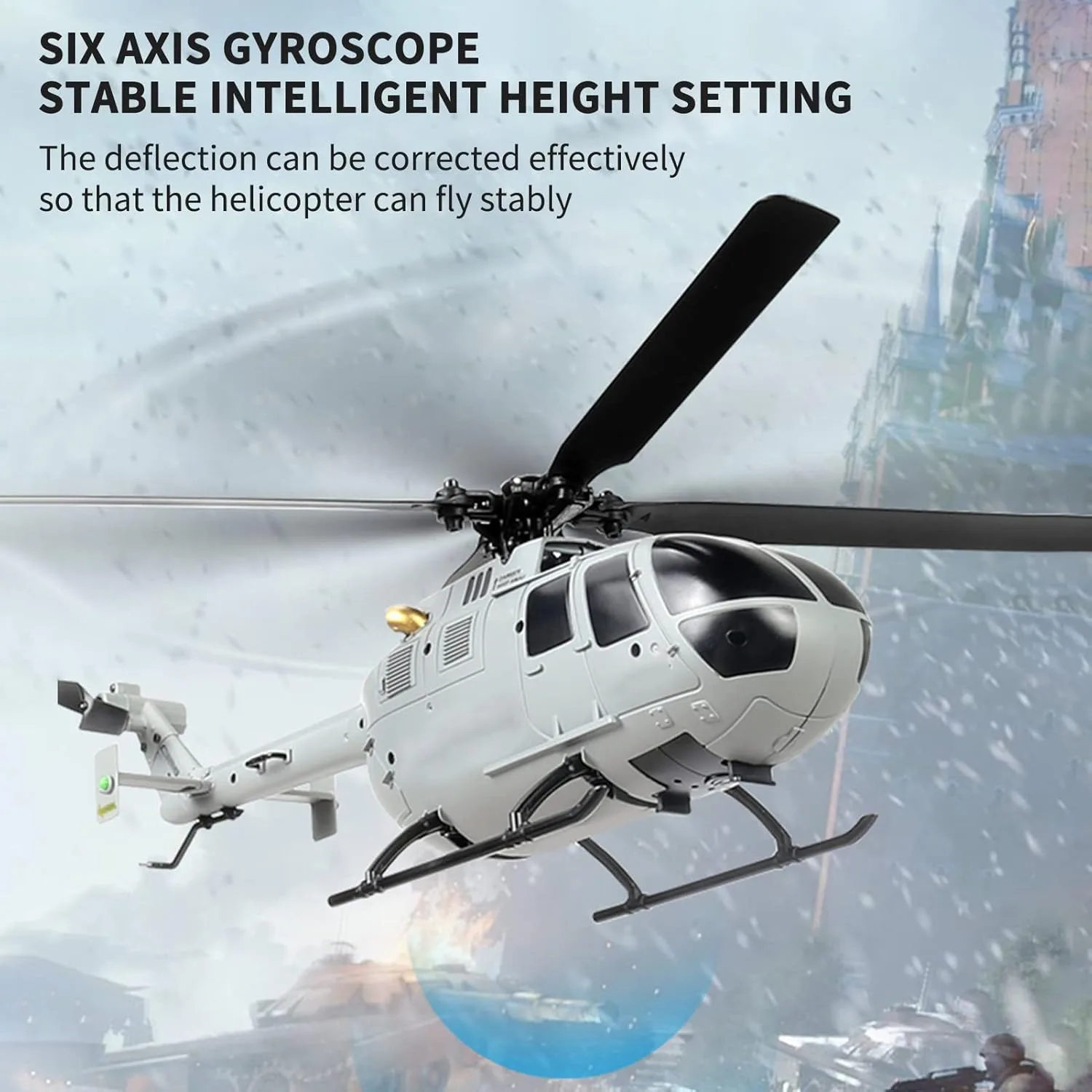C186 Remote Control Helicopter Single Propeller Without Ailerons 6-axis Gyro Stabilization Airplane Altitude Hold Girls Adults 2