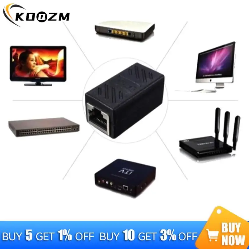 

1pc RJ45 Connector Cat7/6 Ethernet Adapter Gigabit Interface Network Extender Convertor For Extension Cable Female To Female