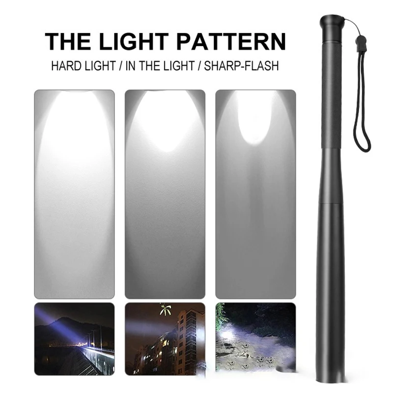 Baseball Bat Self Defense Flashlight Waterproof Super Bright Aluminium Alloy Torch For Emergency Outdoor Lighting led flashlight led torch light