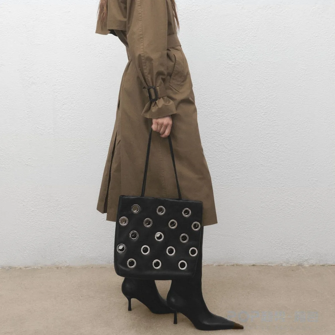 Dark Punk Motorcycle Ladies Retro Temperament Versatile Liudian Large Capacity Shopping Bag Underarm Hand Tote Bag