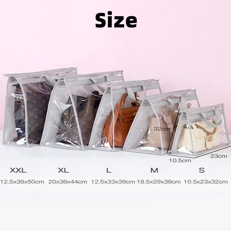 Moistureproof Dust-proof Wardrobe Closet Hanging Storage Bag Transparent Sundry Shoe Purse Organizer Handbag
