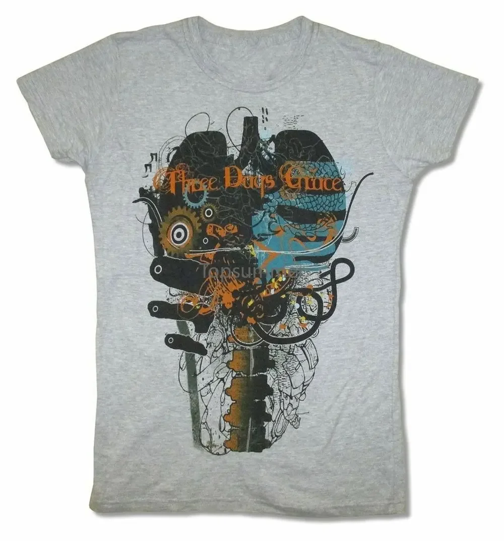 

Three Days Grace Lungs Human Tour Juniors Grey T Shirt New 3Dg Harajuku Funny Tee Shirt