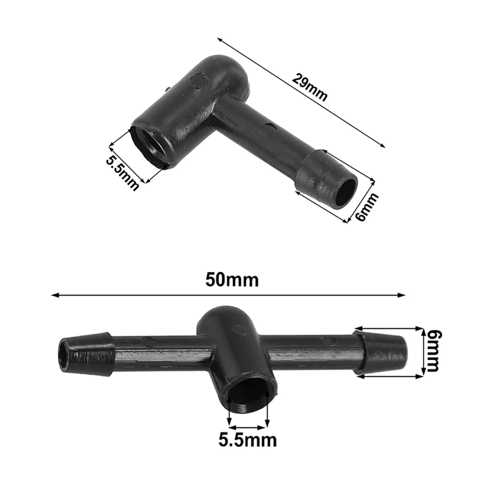 

Direct Replacement Windscreen Washer Connector Hose Jet for Ford Focus For Mondeo For Cmax Efficient Cleaning (2 Pack)