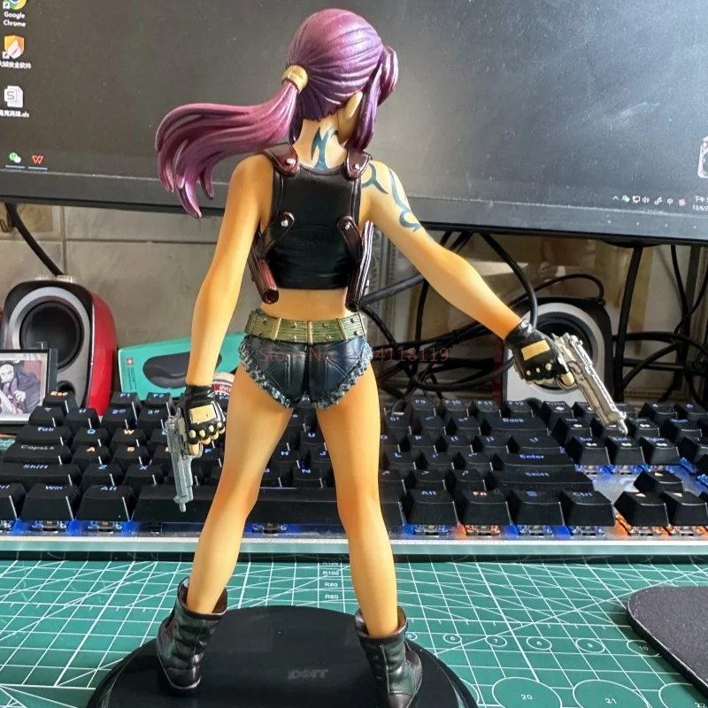 Bandai Original 20cm Black Lagoon Two-Hand Anime Figure Revy