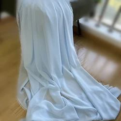 Elegant White Ivory Chiffon Fabric - Luxurious Georgette for Bridal Veils, Wedding Decor, and DIY Creations (Light Blue)