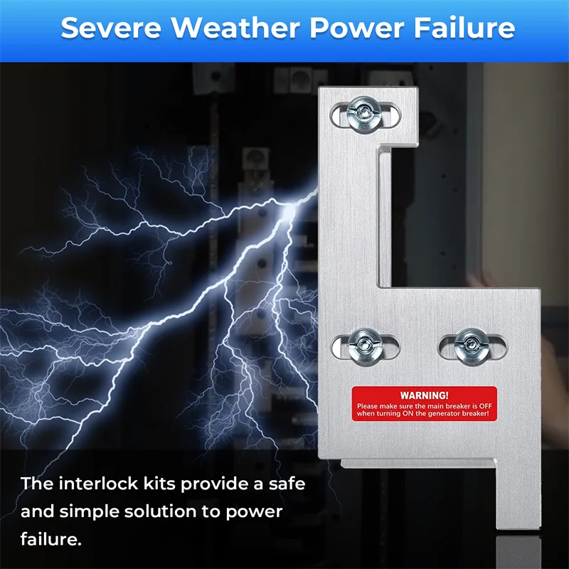 Generator Interlock Kit for GE General Electeric Vertical Main 150 or 200 Amp Panels 2 1/4 Inches Installation Spacing
