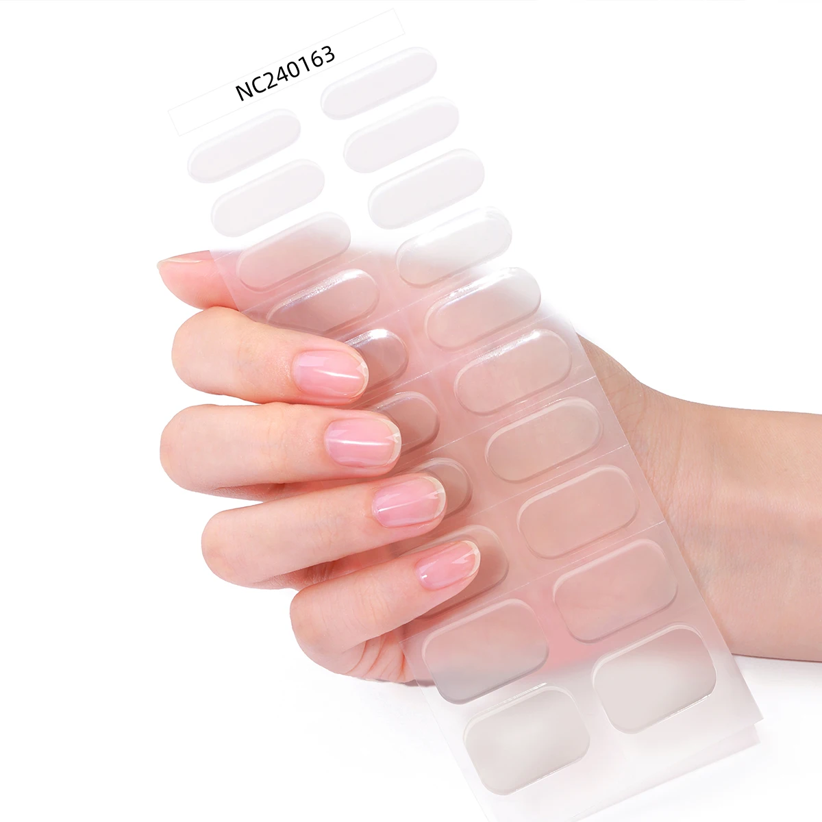 20Tips nail stickers art decoration decals Transparent Semi Cured Gel Nail Strips Clear Extension Nail Gel Polish Waterproof Long Lasting Nails Stickers