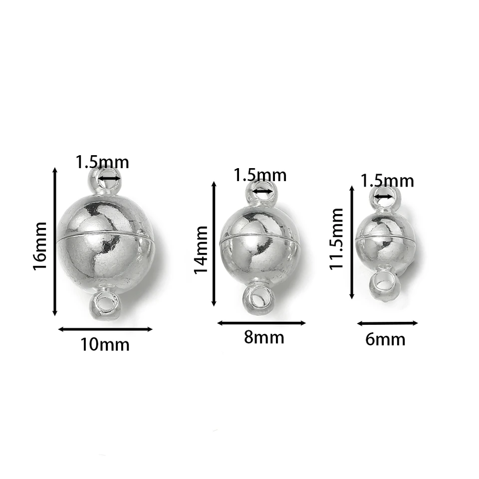 Lot De 2 Paires De Fermoirs Magnétiques Ronds Doré 6 X 6,5 Mm