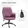 Vinsetto Velvet Home Office Chair, Button Tufted Desk Chair with Padded Armrests, Adjustable Height and Swivel Wheels, Black 4