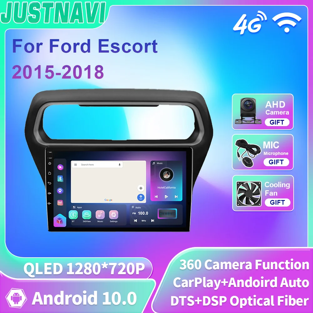 

JUSTNAVI QLED Android 10 автомобильное радио для Ford Escort 2015-2018 стерео мультимедийное Авторадио Carplay Видео Аудио плеер навигация