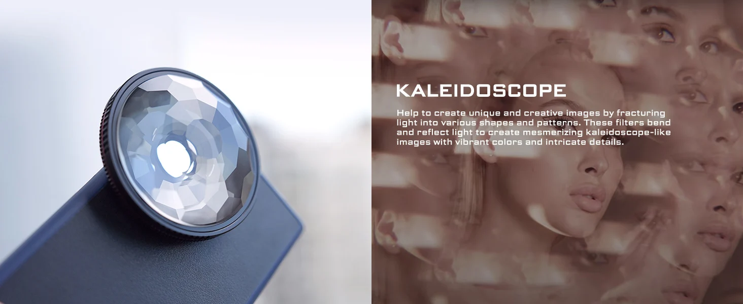 Burst Mirage, Kaleidoscope, Galatic Grid Filters Compatible with Samsung Galaxy