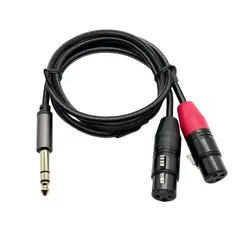Premium Shielded 1/4 TRS Stereo to Dual XLR Audio Cable Y Splitter for Professional Sound Systems (Black)