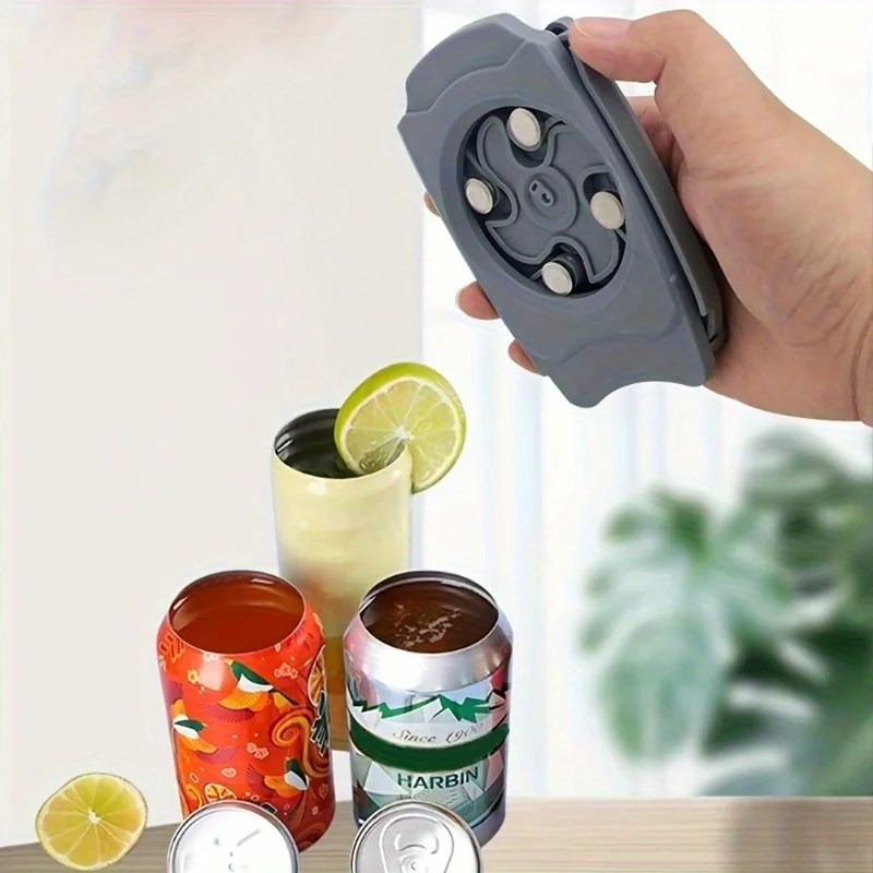 1pc Ergonomic Manual Can Opener - Smooth Edge Safety Design, No Sharp Cuts, Portable Tool for Soda & Beer Cans