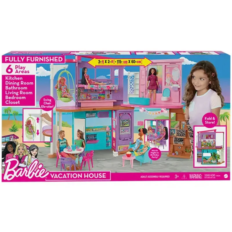 Barbie house Malibu, two-story folding doll house with furniture and  accessories, recommended age + 3 (Mattel FXG57) - AliExpress