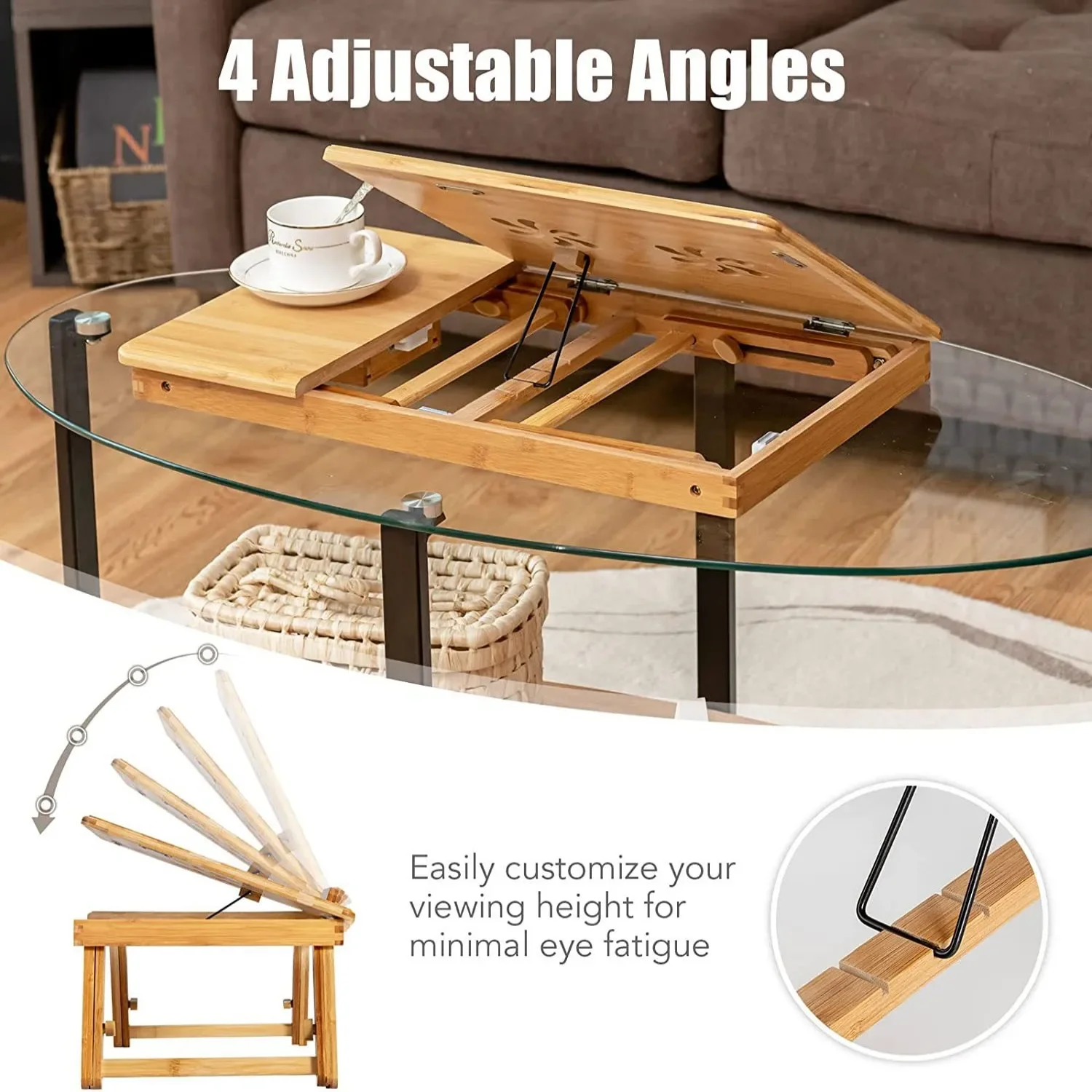 Description Picture 2 of itemHome Folding Laptop Desk for Bed Sofa Laptop Bed Tray Table Desk Portable Lap Desk for Study and Reading Bed Top Tray Table