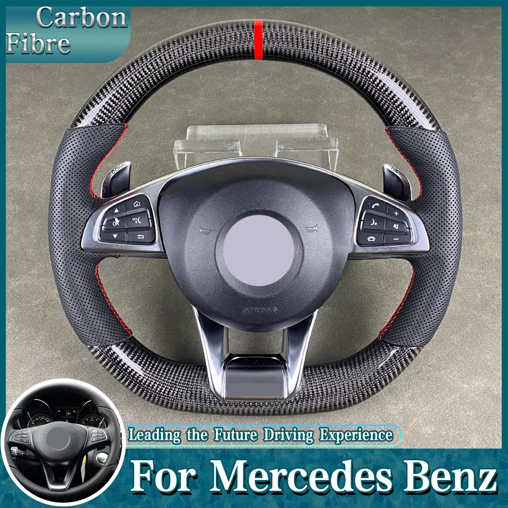 

Auto Acesssories For Mercedes Ben A-B-C-Class GLC260 C200 E300GLA GLE CLA CLSC180 W205 C300 Customized Carbon Fiber Steer Wheel