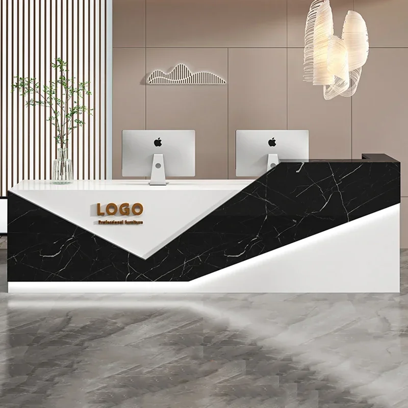 Front Reception Desk Counter Clothes Cosmetics Hairdresser Room Office Corner Storage Beauty Salon Recepcion Mostrador Cash Help reception desk storage