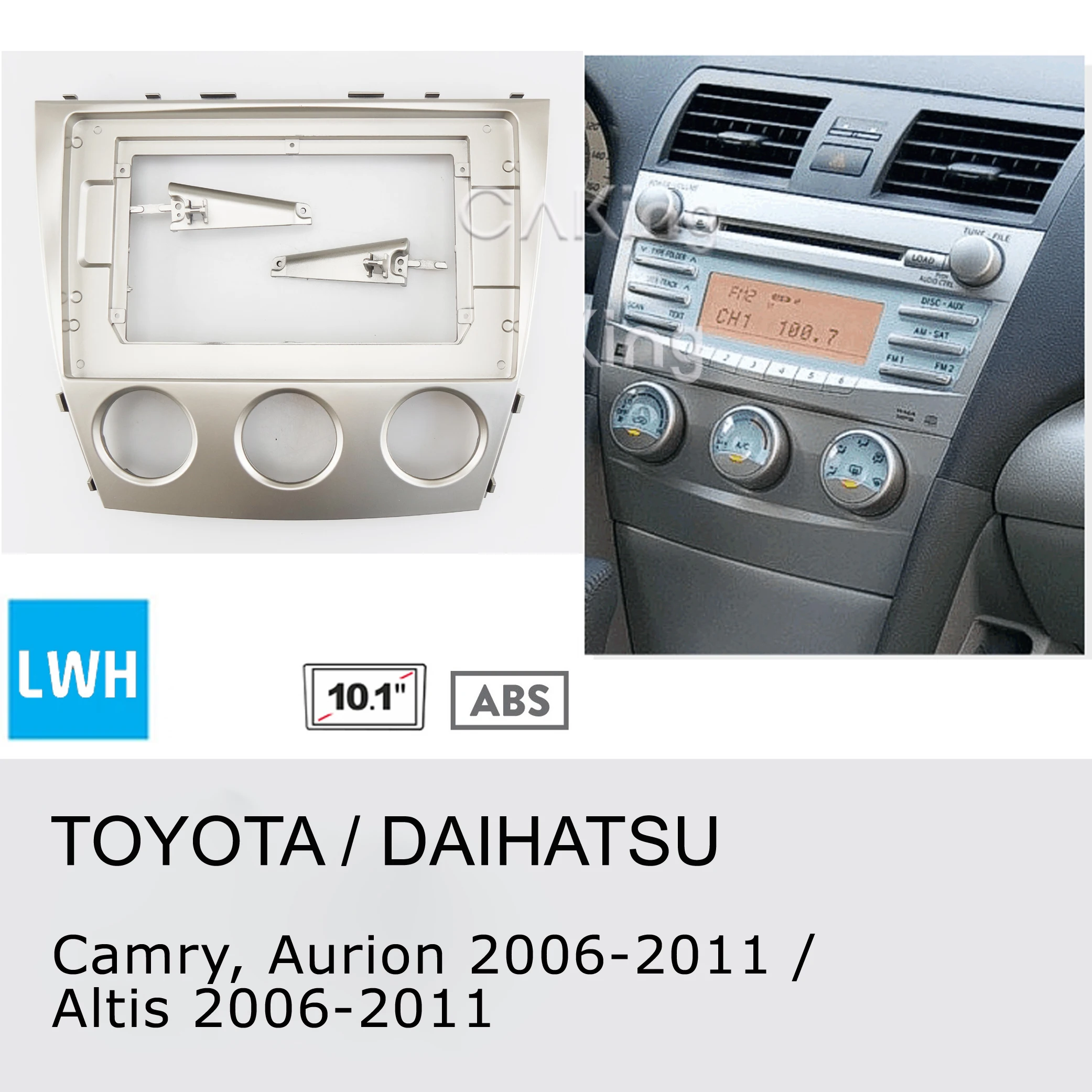 10.1 inch Car Radio Facia for Toyota Camry, Aurion 2006 2011 Panel Dash