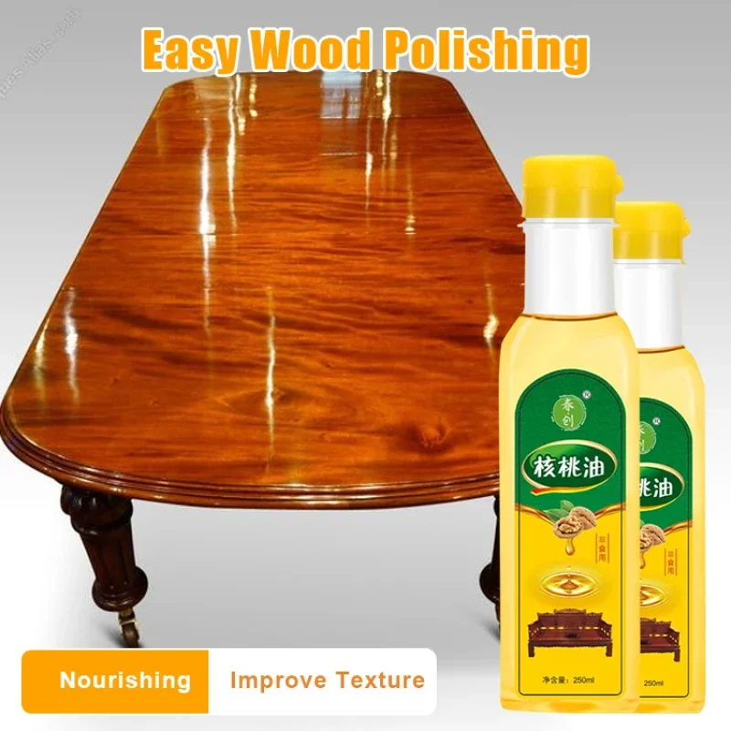 Solid Wood Floor Wax Mahogany Furniture Maintenance Walnut Oil 300ml Solid Wood Anti-crack Care Floor Wax Light Brighten