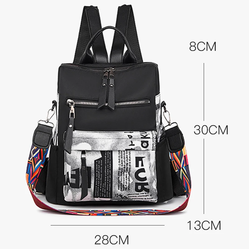 2022 New Luxury Designer Printed Backpack Waterproof Oxford Fabric Ladies Backpack Large Capacity Travel Bag