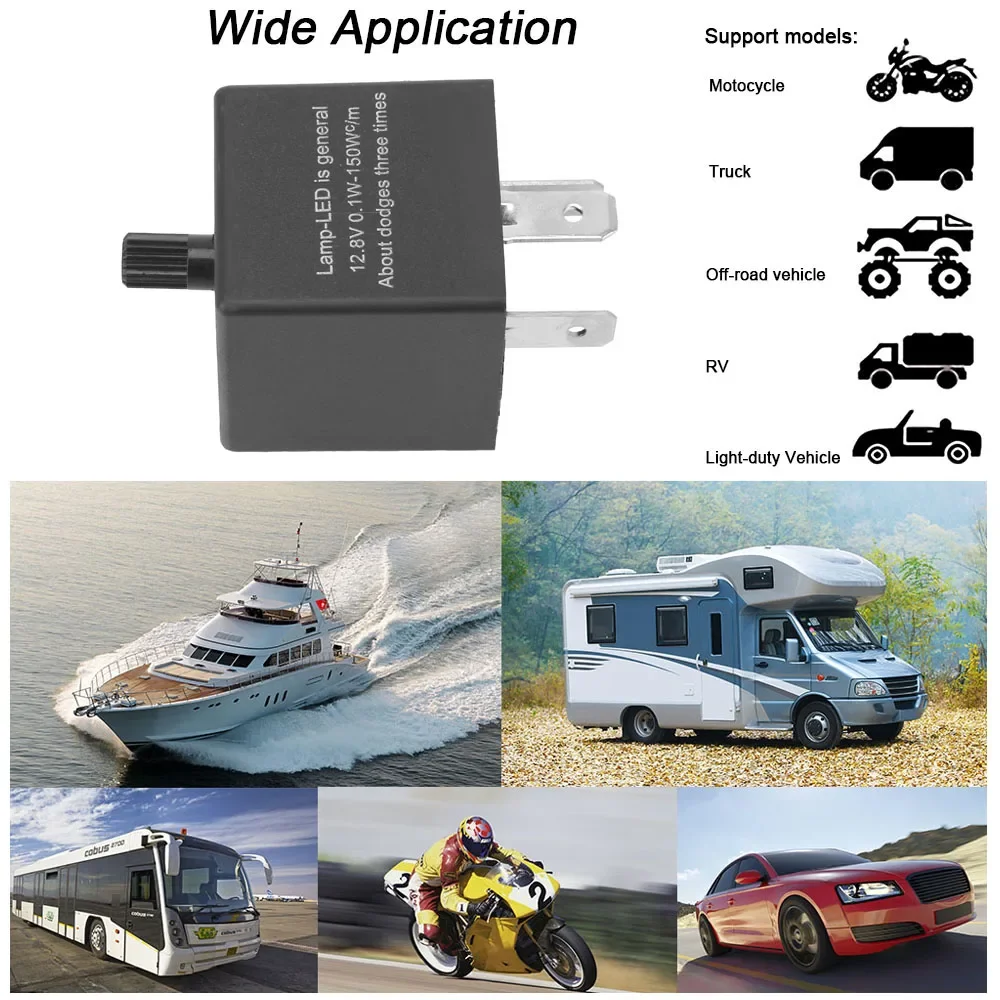 12V 3PIN Relay Motorcycle Turn Signal Lights LED Flashing Converter Tool Electronics Regulator Kit 4x4 Car Accessories Universal