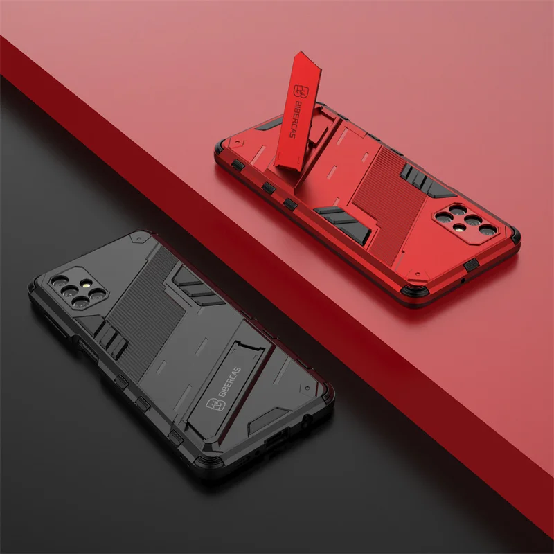 Shock-Resistant Magnetic Armor Phone Cover with Stand Holder