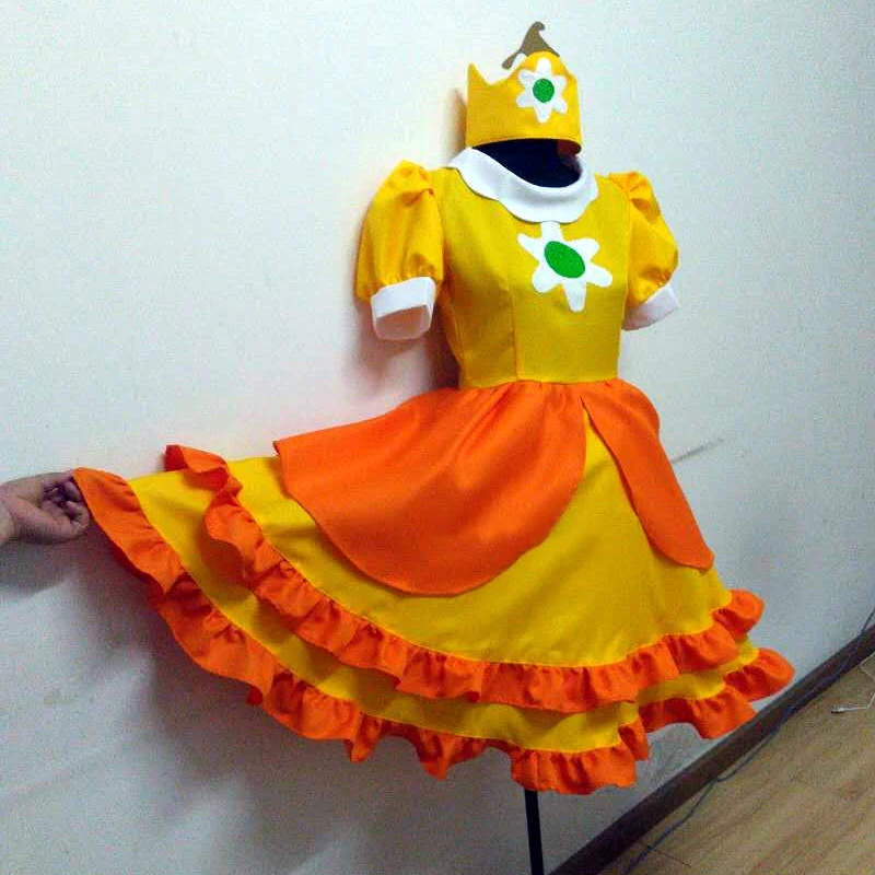 Costume Da Principessa Pesca Per Donna – Abito Con Guanti E Corona, Perfetto Per Halloween E Feste A Tema