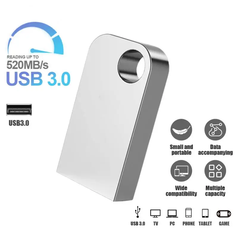 Metal 3.0 Usb Flash Drive 512Gb Pen Drive 256Gb Impermeabile Usb Memoria 3.0 Flash Disk Pendrive Ad Alta Velocità Per Telefono/Tablet/Pc