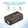 Soshine Original USB Lithium Battery 9V 500mAh Li-ion Rechargeable Batteries Low Self-discharge 4LED PowerDisplay for Multimeter 3