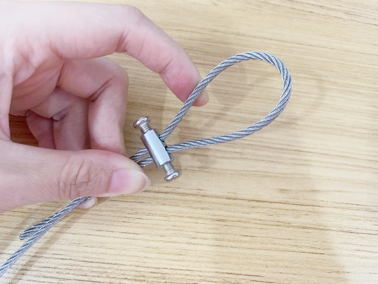 1 set wire rope adjustable single/double hole buckles clamp 7*7 stainless steel wire rope fastener light clamp thread lock