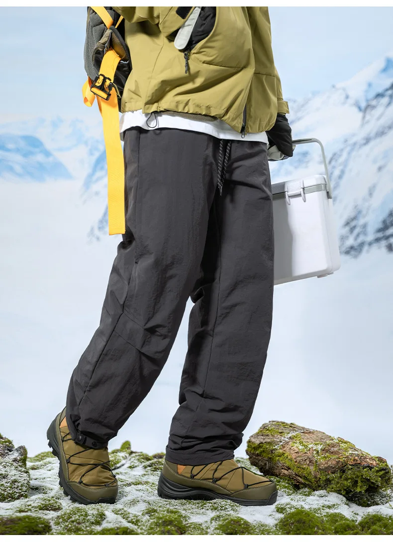 3D-Plissee-Außenhose aus wasserdichter Baumwolle für Herren, warmer Winter, neue Arbeitskleidung, Freizeithose, verdickte warme Outdoor-Wanderhose – Detail 15