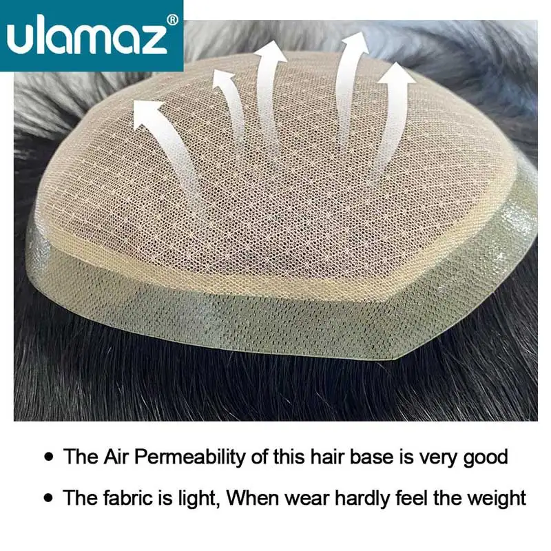 Silk Base Toupee Realistic Men's Wig Lace Hair System Wigs Human Hair Male Hair Prosthesis Asian Wig Man Natural Hair Hairpiece 4