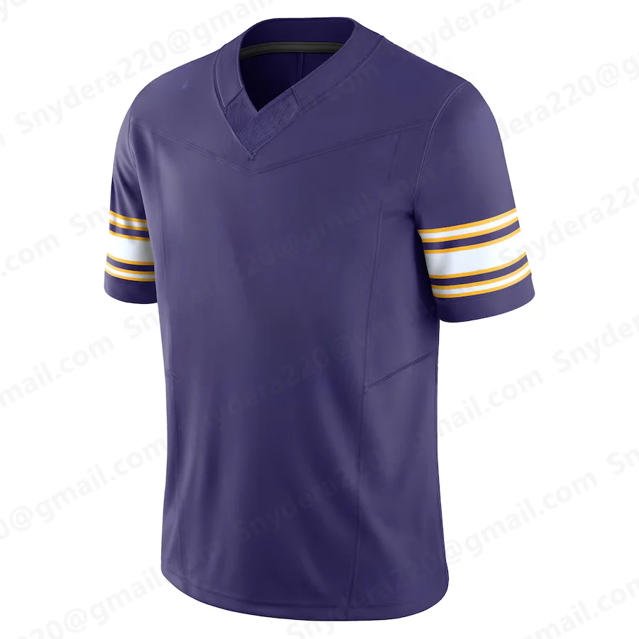 Custom 2024/25 Stitched Letters And Numbers Vikings Purple White Justin Training Jersey Rugby Uniform for Adult&Kid