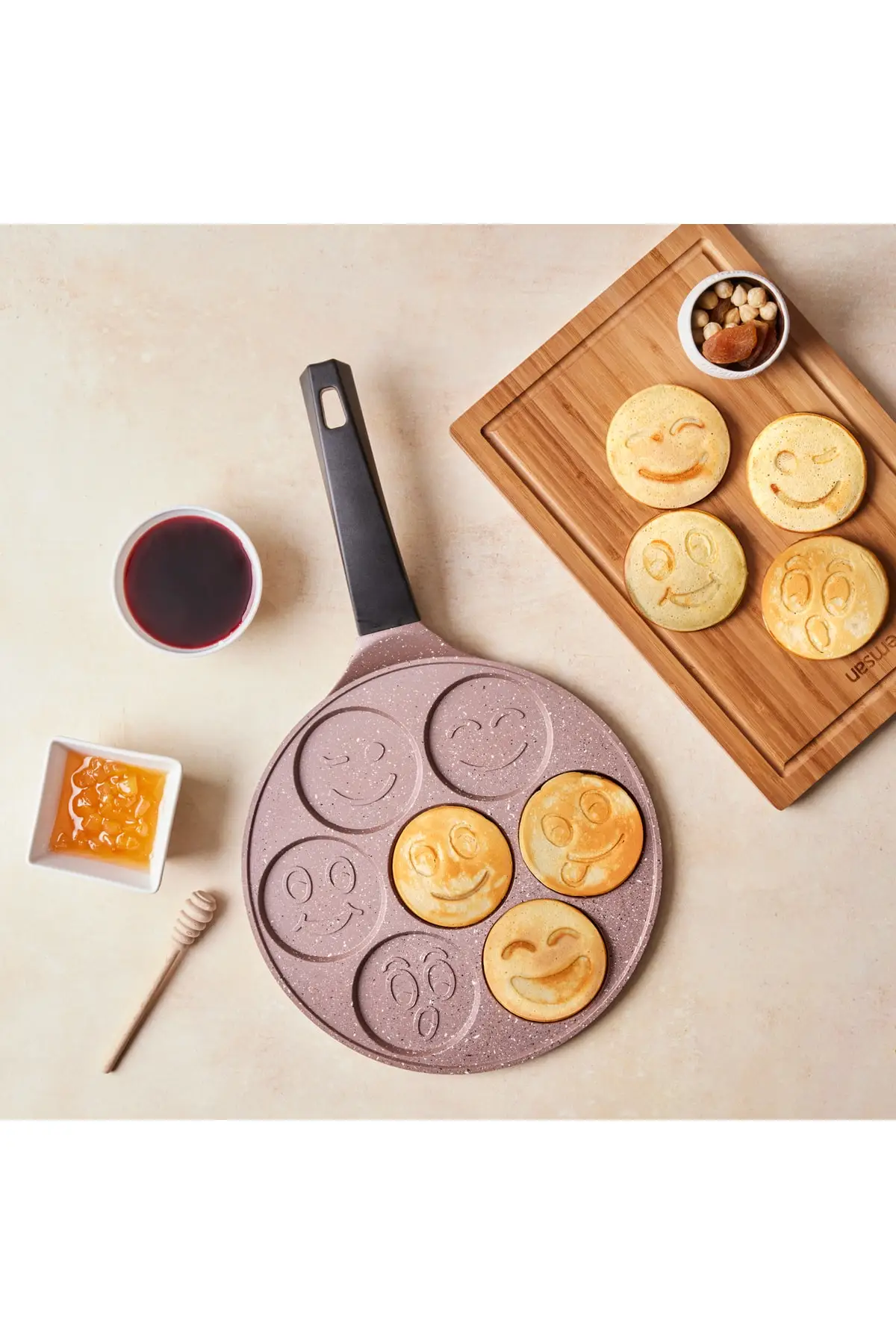 

Smile Coffee Pancakes Pan 26 Cm Granite Single Pan & Pan Set Cooking Tableware & Kitchen Home Furniture