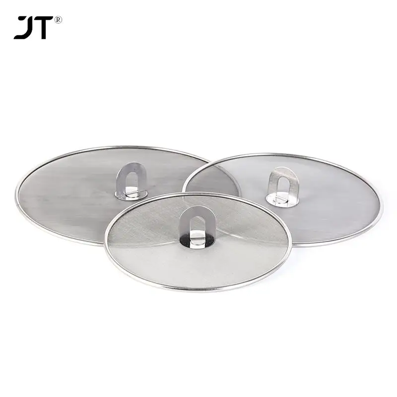 1pcs 25/29/33cm Stainless Steel Splatter Screen Mesh Pot Lid Cover Silver Oil Frying Pan Lid Cooking Tools Kitchen Accessories