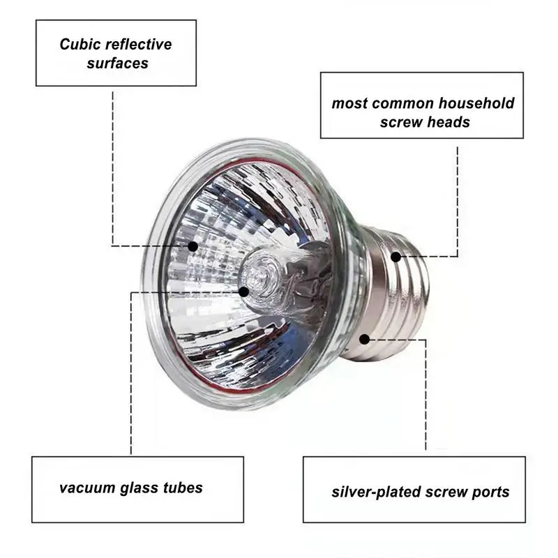 Snake Heating Lamp Simulates Sunlight Adjustable Shower Bulb Water Tank Accessories Small Pet Heating Bulb Clip