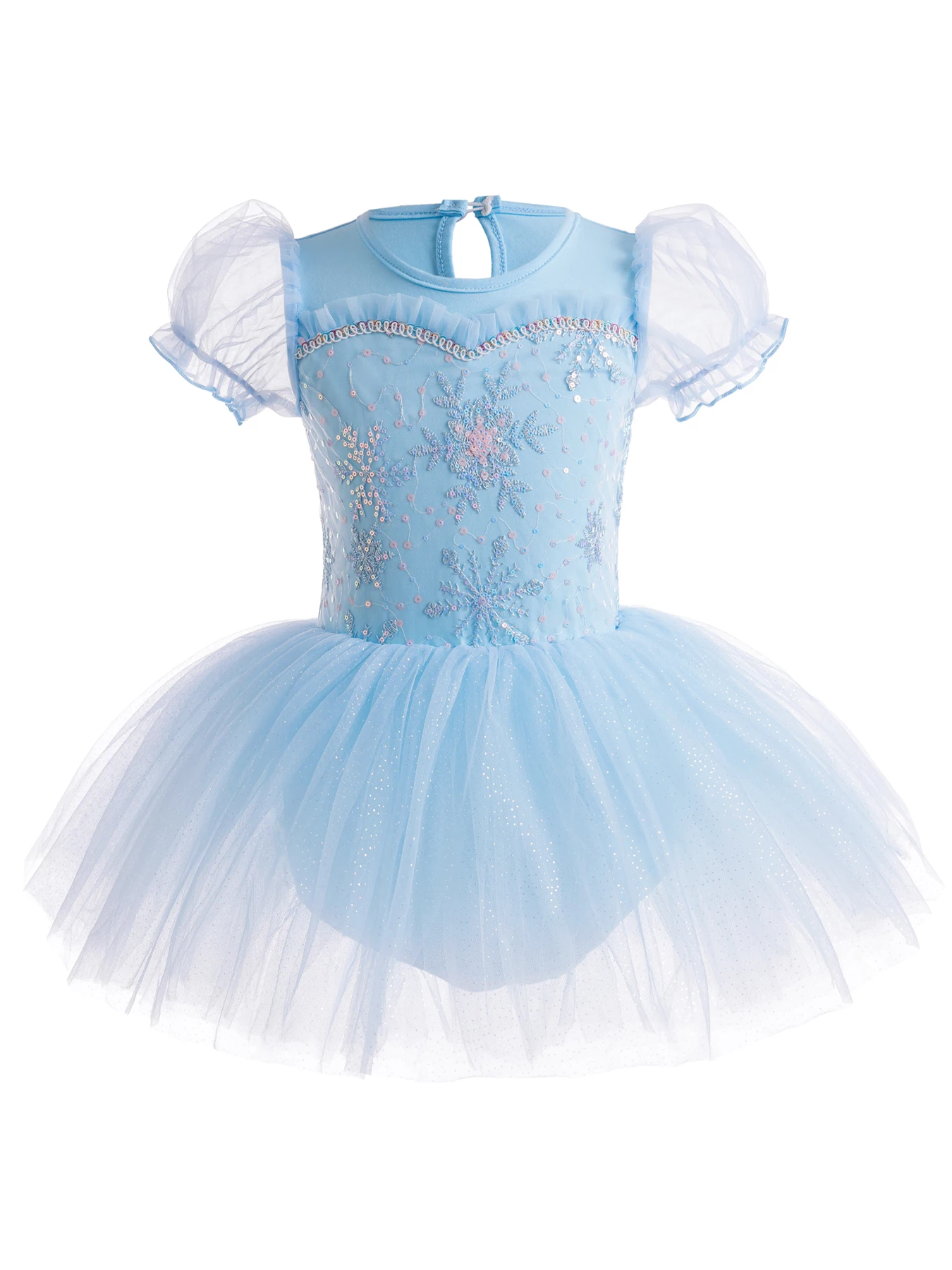VASCHY Girls Tulle Dress - Cotton Ruffle Sleeve Princess Tutu Dress For Special Occasions