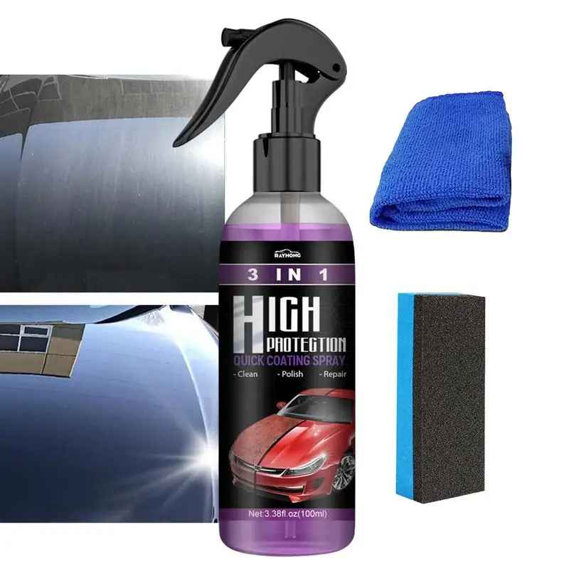 

30ml/100ml 3 In 1 Ceramic Coating Spray Set High Protection Car Coating Spray Car Fine Scratch Repair Spray Long Lasting Fast
