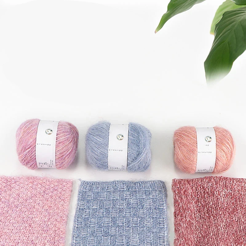 다채로운 알파카 벨벳 수제 직조 DIY 스웨터 재킷, 스레드 타이 스카프 모자, 중간 두께 실 공