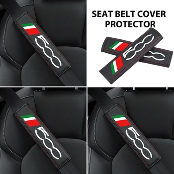 Protezione in Pelle per Cintura di Sicurezza Auto, Accessori per Fiat Abarth FR 500 Punto Stilo Ducato Palio Bravo 500C