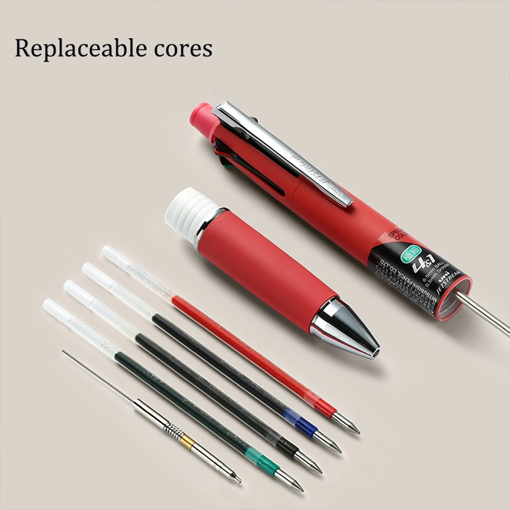 UNI JETSTREAM Multi-function Pen Four Color Ballpoint Pen+Pencil MSXE5-1000 Anti Fatigue Smooth 0.5/0.7mm Japanese Stationery