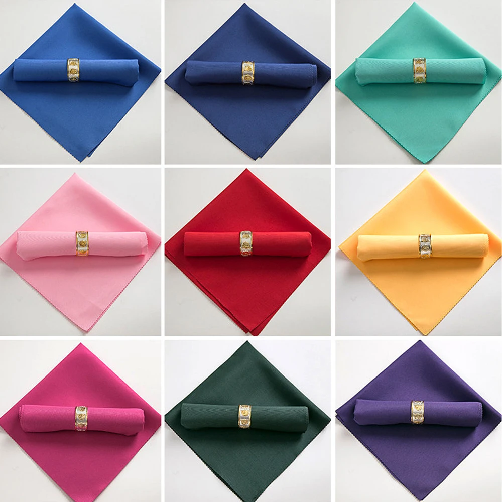 

Fashion Cloth Wedding Napkins 1Pcs Square Solid Table Fabric Napkin Wipes Dining Table Decoration for Restaurants Home Textile